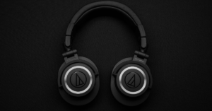 Fone de ouvido sem fio, headset preto